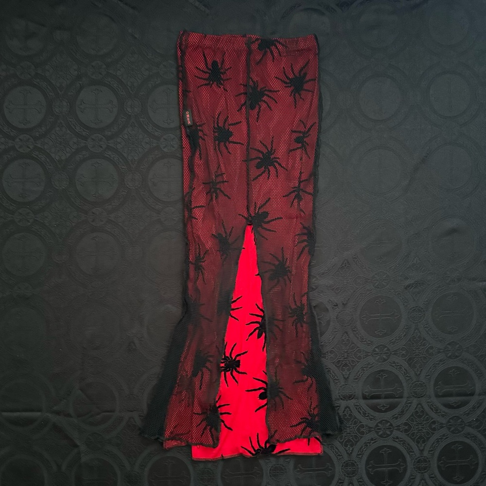 vintage omen fishnet overlay spider skirt